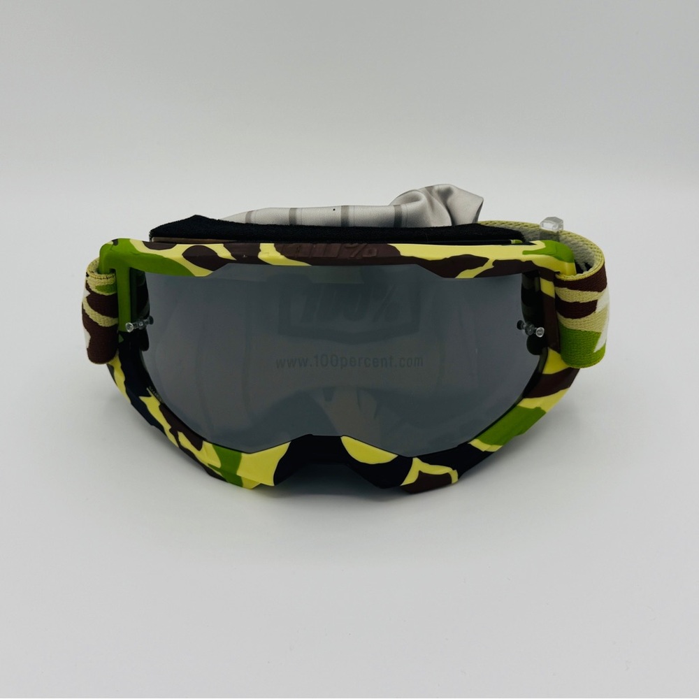 100% Strata 2 Camo Motocross Goggles – Mirror Lens MX MTB Gorpcore